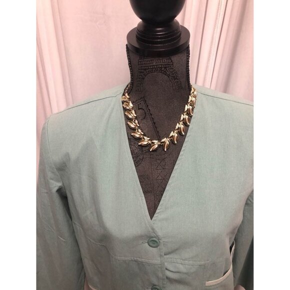 Lana Lee Jacket Womens Size 12 Petite Green Pockets Button Front Blazer NEW - Picture 2 of 6